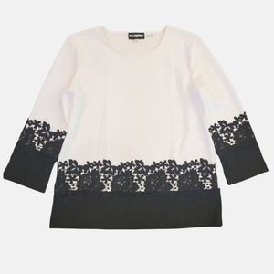 Karl Lagerfeld Colorblock Lace Top